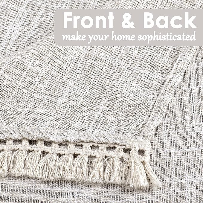 Beda Home Tassel Linen Textured Swag Curtain Valance - Image 4