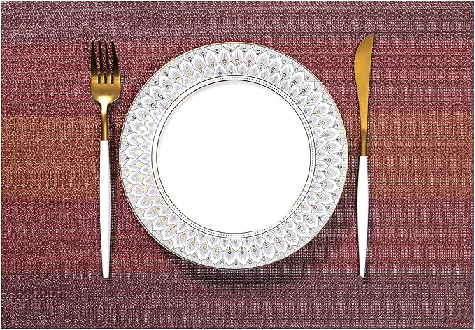 LEXMORE PlaceMats Set of 12 Vinyl/Plastic Woven Place Mats by lexmore