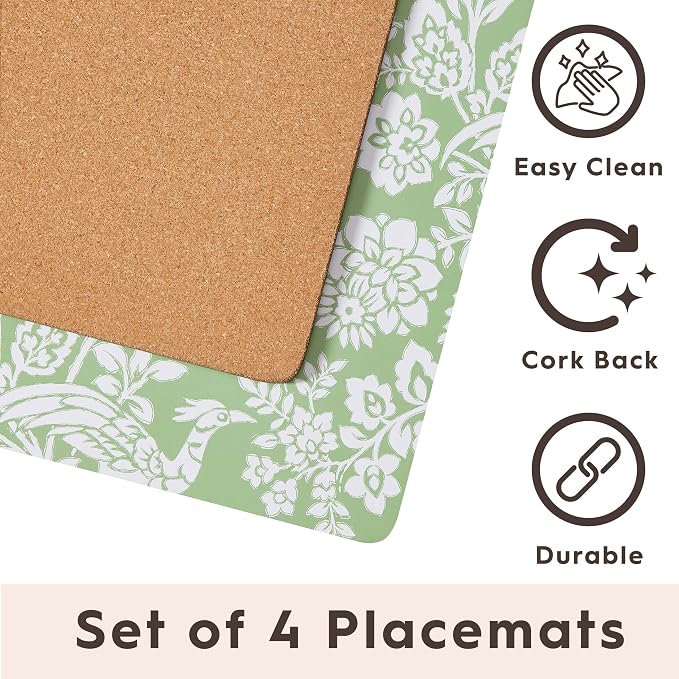 Laura Ashley Cork Placemats, 16 x 12-inch, Adain Palace | Ideal - Image 3