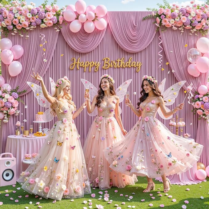 10x12 Dusty Pink Backdrop Curtains - Image 3