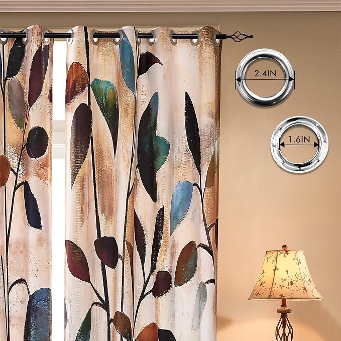 SUBRTEX Light Flitering Curtains 52Wx108L, Room Darkening Vibrant Floral Drapes - Image 3