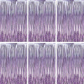 Voircoloria Light Purple Foil Fringe Backdrop Curtains, Birthday Party by Voircoloria
