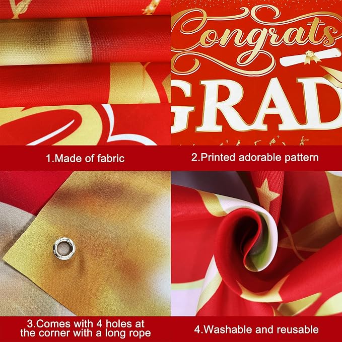 KatchOn Congrats Grad Banner 72x44 Inch | Congrats Grad Backdrop - Image 3