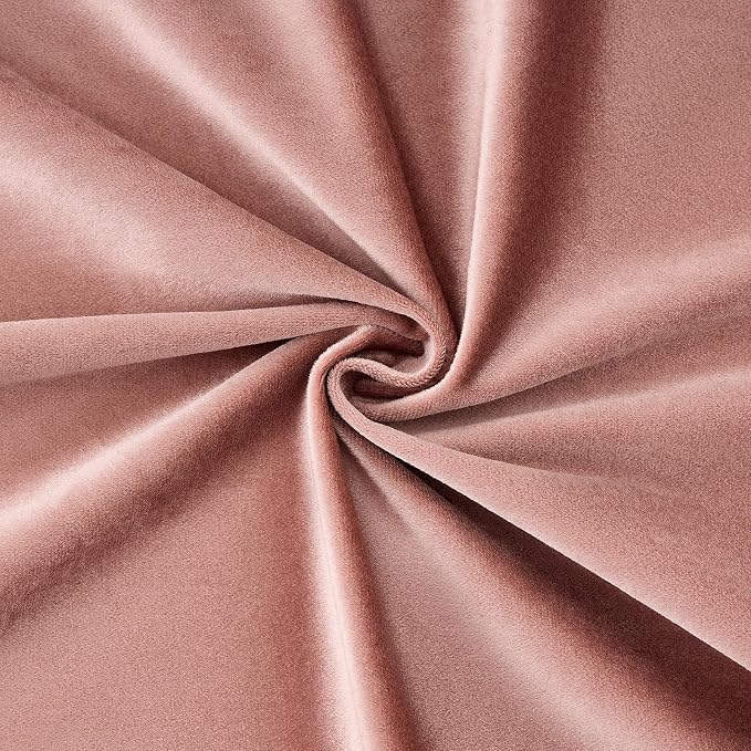 BULBUL Velvet Dusty Pink Blackout Curtains 96 inch Long - Image 8