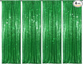 PartyDelight Green Sequin Backdrop Curtains 2x8ft 4 Panels | Sparkly 3mm sequins by PartyDelight