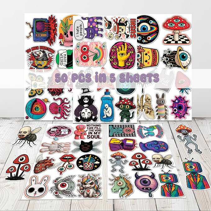 50 Pcs Weird Core Stickers Weird Sticker - Image 2