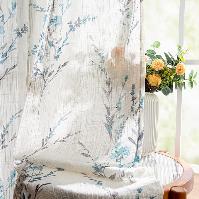 MYSKY HOME Sheer Curtains 63 Inch Length 2 Panels - Image 7
