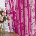 Raspberry Lace Curtains 80 Inches Long 2 Panels Rod Pocket Floral Lace Sheer by SEEKRIGHTHomeDecor