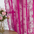 Raspberry Lace Curtains 54 Inch Length 2 Panels Rod Pocket Floral Lace Curtains by SEEKRIGHTHomeDecor