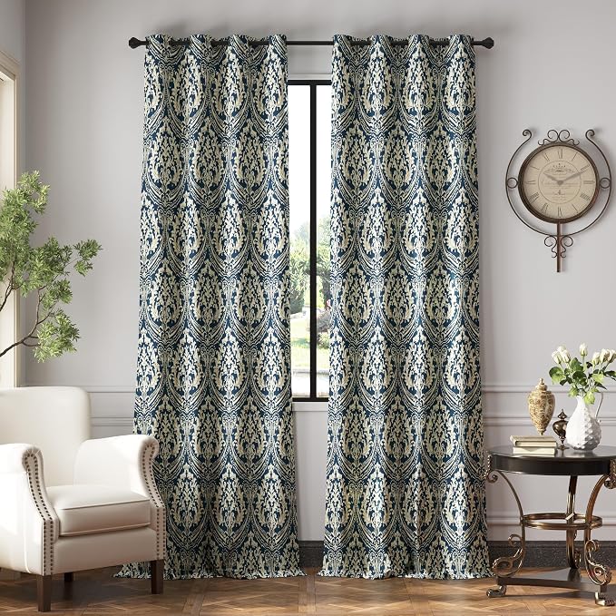 jinchan Blackout Curtains for Bedroom, Vintage Medallion Art Deco Drapes by JINCHAN