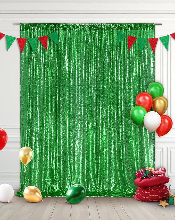 Eternal Beauty Green 3mm Sequin Backdrop 20x10 Ft - Image 2