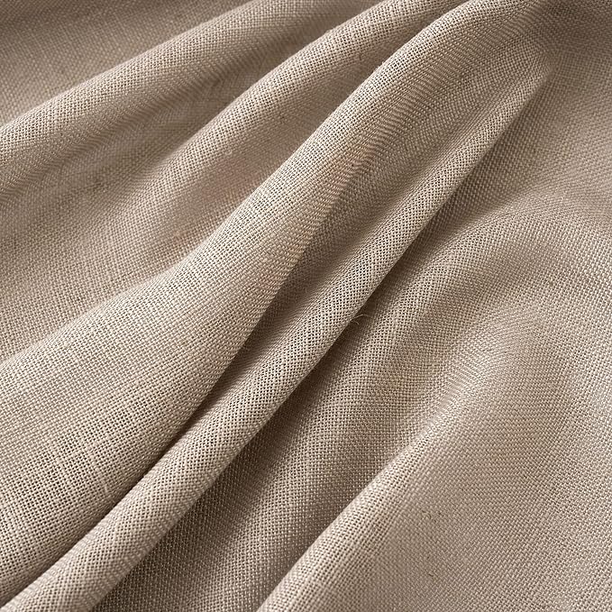 MIULEE Taupe Linen Curtains 37x72 Inch Length 2 Panels - Image 4