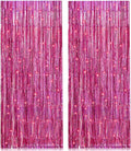 PIGETALE Pink Foil Fringe Curtains, 2 Pack 3.2 x 8.2 ft Party Backdrop | by welcomePIGETALE