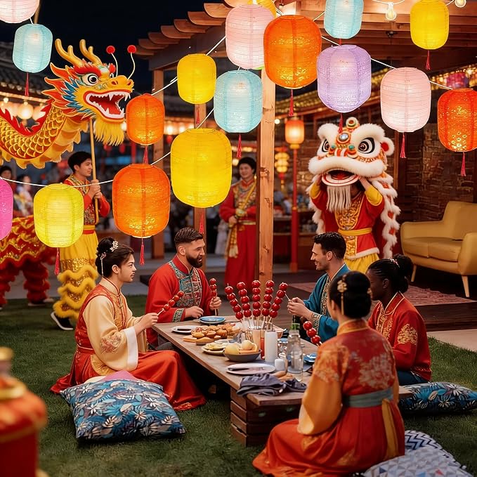 10PCS Paper Lanterns Chinese New Year Spring Festival Lantern 6inches Variety - Image 5
