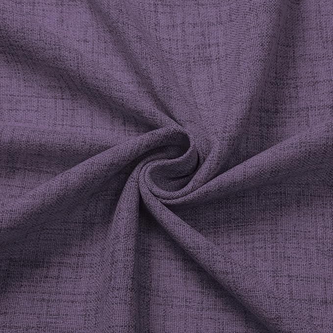 Tollpiz Short Linen Curtain Bedroom Rod Pocket Semi Sheer Curtains Burlap Light - Image 9