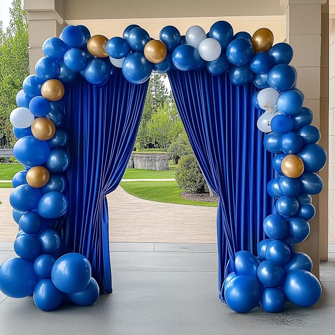 Royal Blue Backdrop Curtain Drapes - Image 6