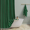 72x96 Extra Long Linen Heavy Duty Shower Curtain Set, Emerald Green | Extra by ShowerCurtain