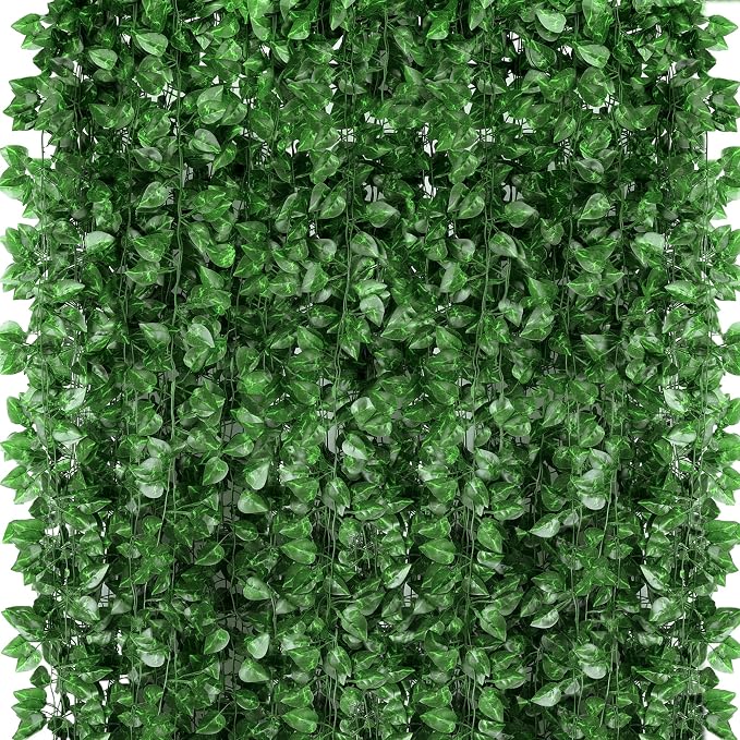 720 Feet 96 Pack Fake Greenery Hanging Garland, Ivy Leaf Plants, Vine Leaves by ZYIGYI