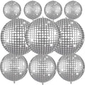 10Pcs Disco Round Foil Balloons, Metallic Disco Foil Baloon by FunHot