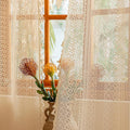 Sutuo Home Beige Boho Lace Curtains 84 inches Long, Crochet Macrame Bohemian by SutuoHome