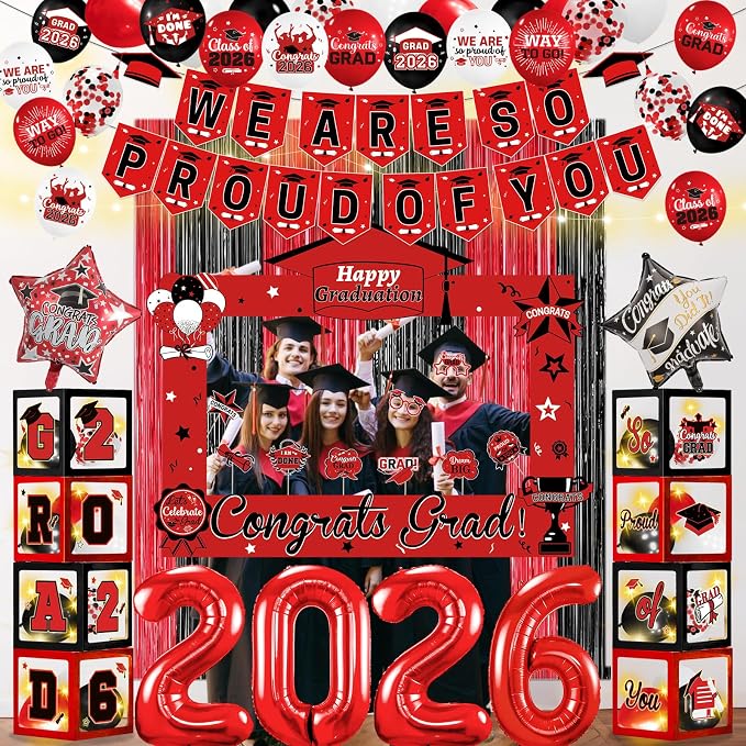 Red and Black Graduation Decorations 2026 - Image 5