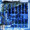 JMEXSUSS 200 LED USB Curtain Lights Blue and White | Remote Curtain Christmas by JMEXSUSS