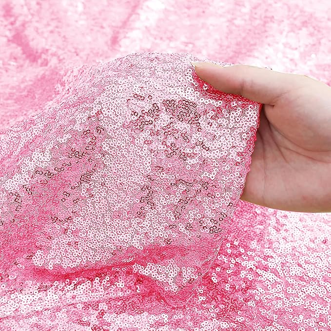 Sugargirl Matte Pink Sequin Backdrop Curtain 4FTx8FT Glitter Matte Pink - Image 5