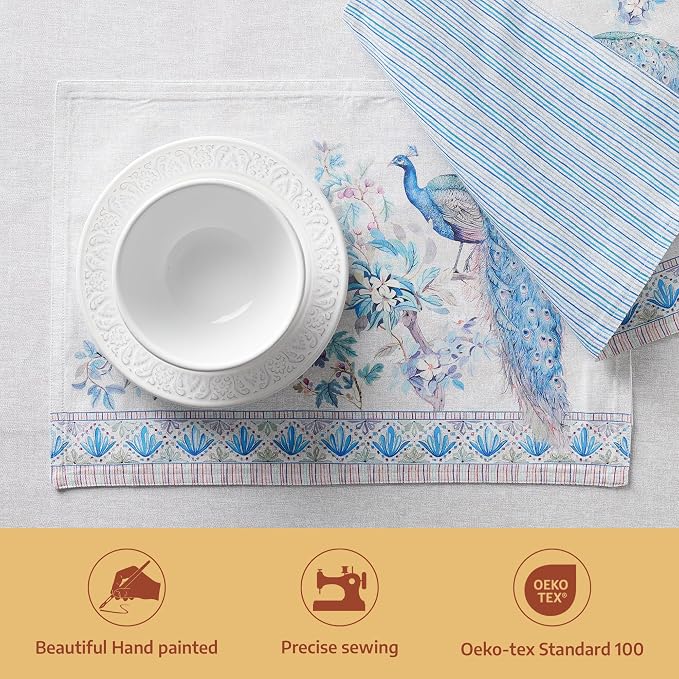 Maison d' Hermine Placemats Set of 4 Reusable 100% Combed Cotton | Cloth Place - Image 2