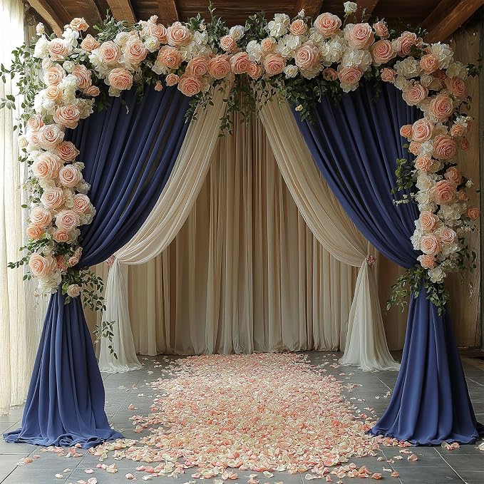 ESGOTBME 20x10ft Wrinkle Free Navy Blue Backdrop Curtain - Image 7