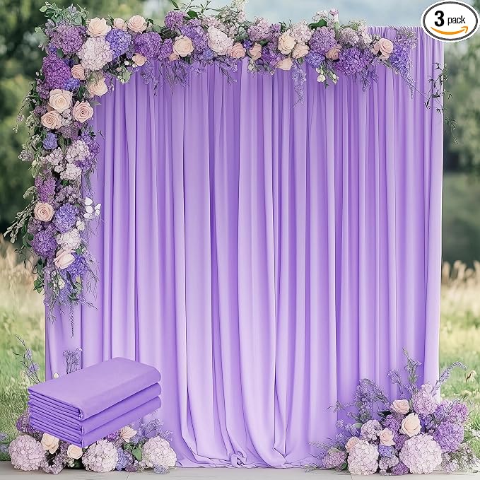 Lavender Purple Backdrop Curtain Drapes by Wokceer