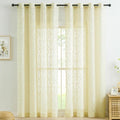 Bujasso Lace Sheer Curtains Ivory Grommet Top 2 Panels 54" Wx84 L | Vintage by Bujasso