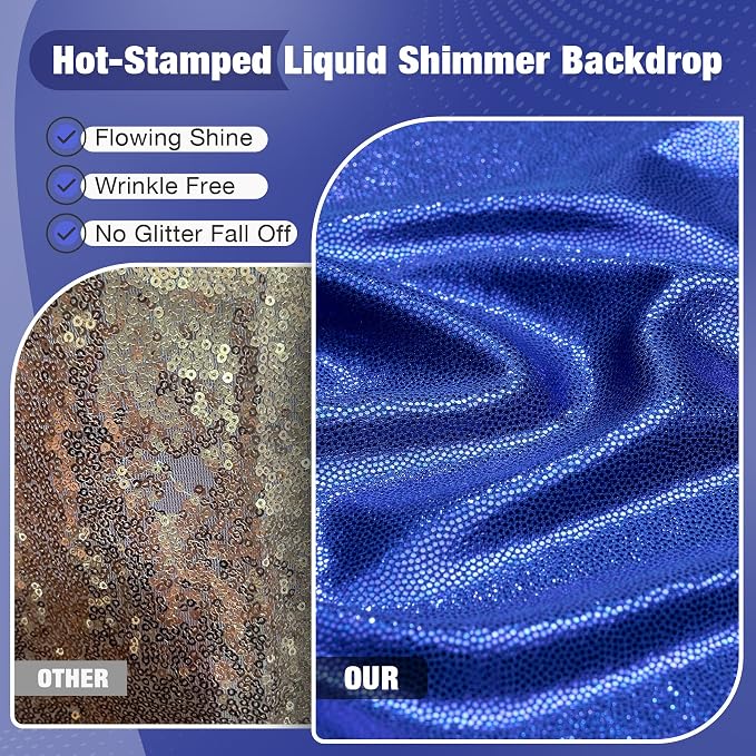 10x10FT Royal Blue Sequin Backdrop Curtain - Image 2