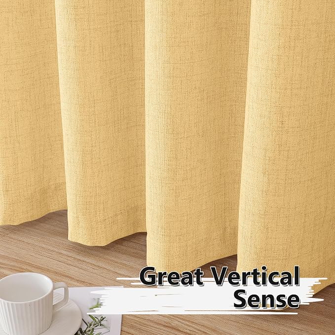 Tollpiz Linen Tier Curtains Rod Pocket Semi Sheer Short Kitchen Curtain Half - Image 4