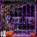 JMEXSUSS 200 LED USB Purple Halloween Lights, 6.5ft x 6.5ft | Halloween Curtain by JMEXSUSS