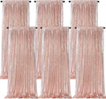 Blush Pink Sequin Curtains Backdrop 6 Pcs 2FTx8FT Shiny Shimmer Fabric | by B-COOL