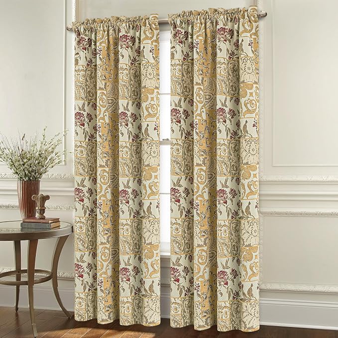 Loom and Mill Damask Patchwork Curtains - Image 2