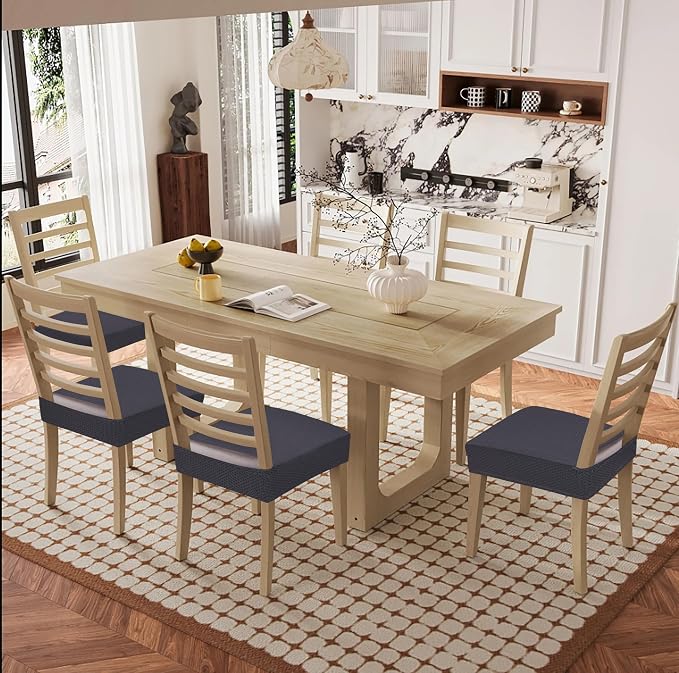 Smiry Waterproof Seat Covers for Dining Room Chairs, No Rear Covers | Stretch - Image 8