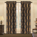 Loom and Mill Luxury Black Damask Curtains by LoomandMill