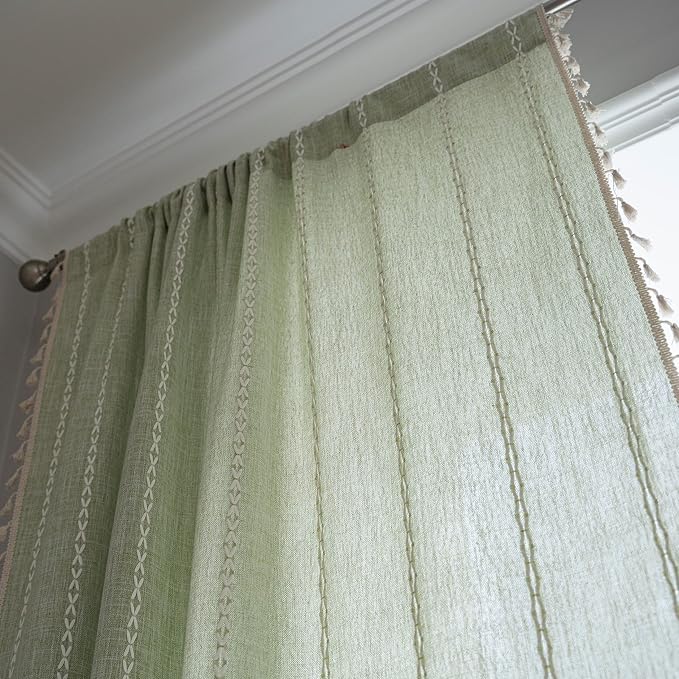 Sutuo Home Boho Curtain for Bedroom 84 Inch Length, Light Filtering Farmhouse - Image 5