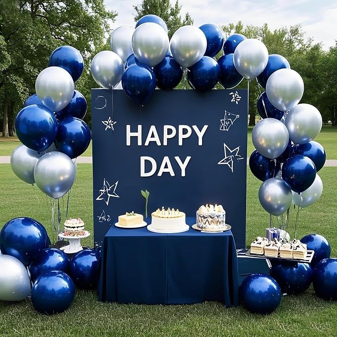 Navy Blue Balloons 145pcs Different Sizes 5in 10in 12in 18in Dark Blue Round - Image 5