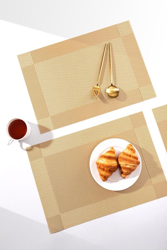 LEXMORE Placemats Set of 8 Vinyl/Plastic Woven Place Mats - Image 7