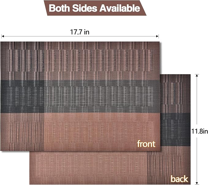 SLKQG Brown Placemats Set of 6 - Image 5