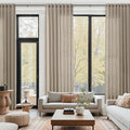 Cobblestone Linen 144 Inch Curtains by Nanspring