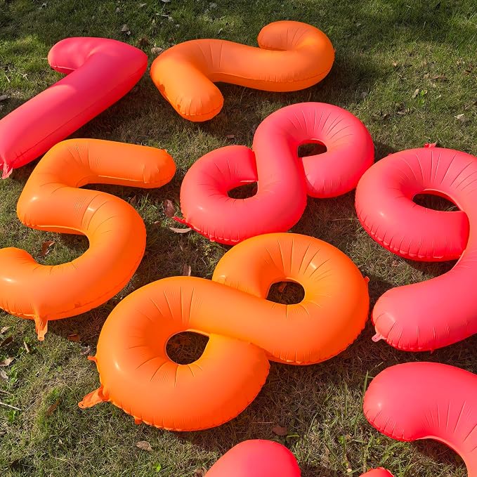 Orange Birthday Number 1 Balloon 40 inch Fluorescent Orange Number 1 | Helium - Image 4