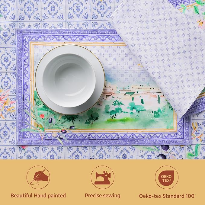 Maison d' Hermine Placemats Set of 4 Reusable 100% Combed Cotton | Cloth Place - Image 2
