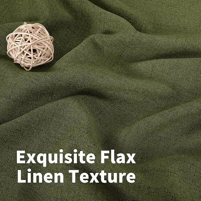 YoungsTex Olive Linen Curtains 80 Inch Length - Image 4
