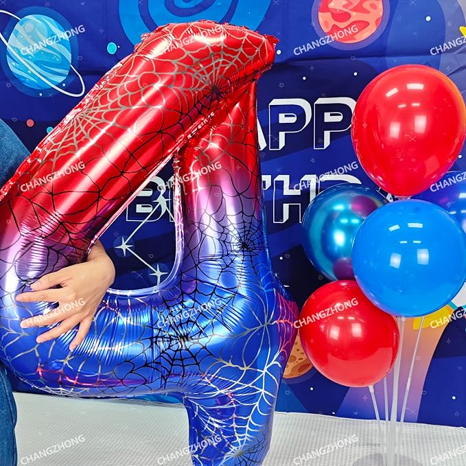 40 In Red And Blue Birthday Theme Large Number 2 Balloon | Giant Large Helium - Image 5