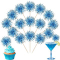 40 PCS Foil Firework Cupcake Toppers Light Blue Sparkler Cupcake Picks Sparkle by ZHUOWEISM