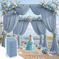 40 ft x 10 ft Wrinkle Free Dusty Blue Backdrop Curtain by Outpain