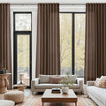 Cappuccino Linen Curtains for Living Room 126 Inches Long Light Filtering Semi by Nanspring